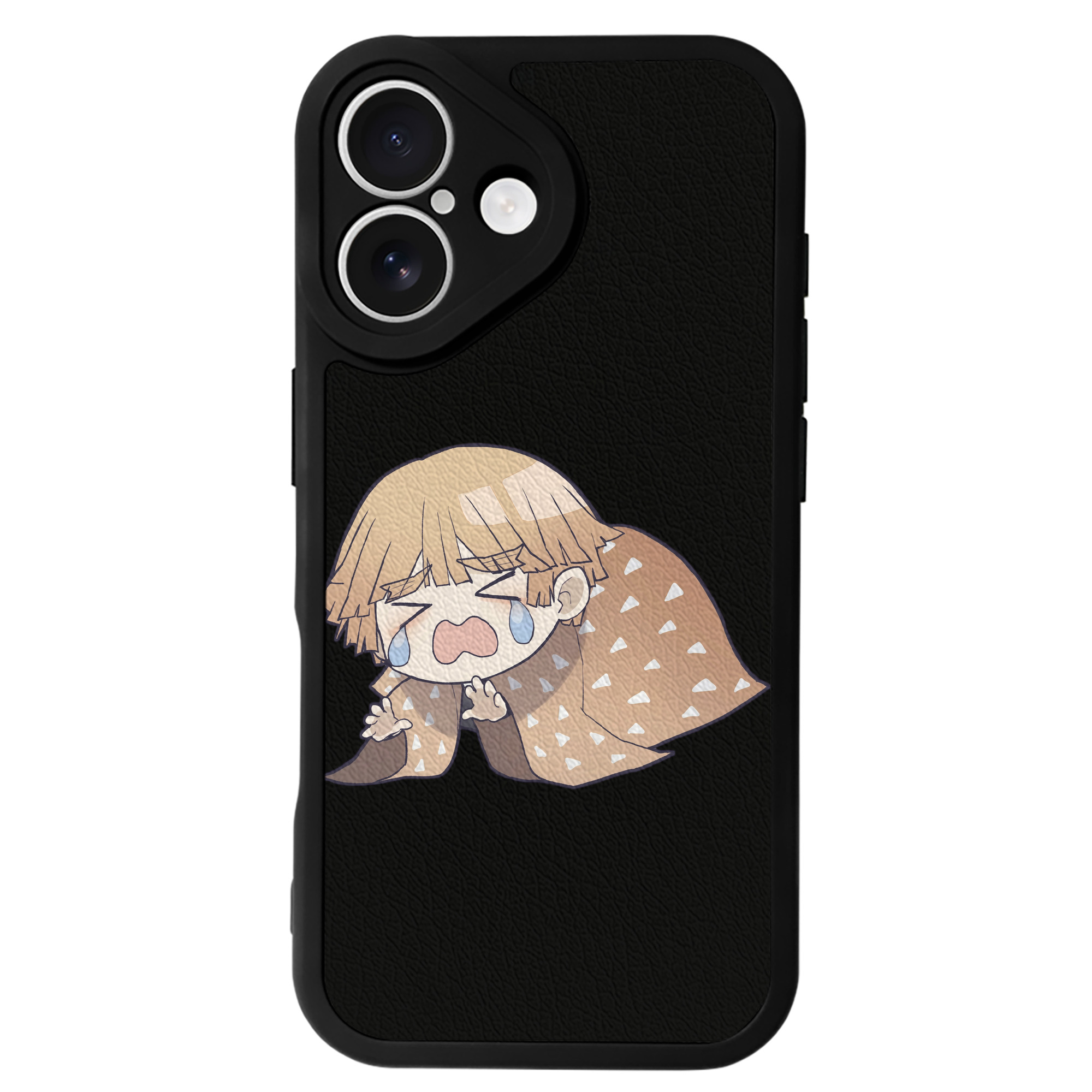 （画像用） 鬼滅の刃（きめつのやいば）我妻 善逸／あがつま ぜんいつ Agatsuma Zenitsu 【iPhone 16シリーズ対応】シリコンスマホケース（レザー調） 材質：シリコン